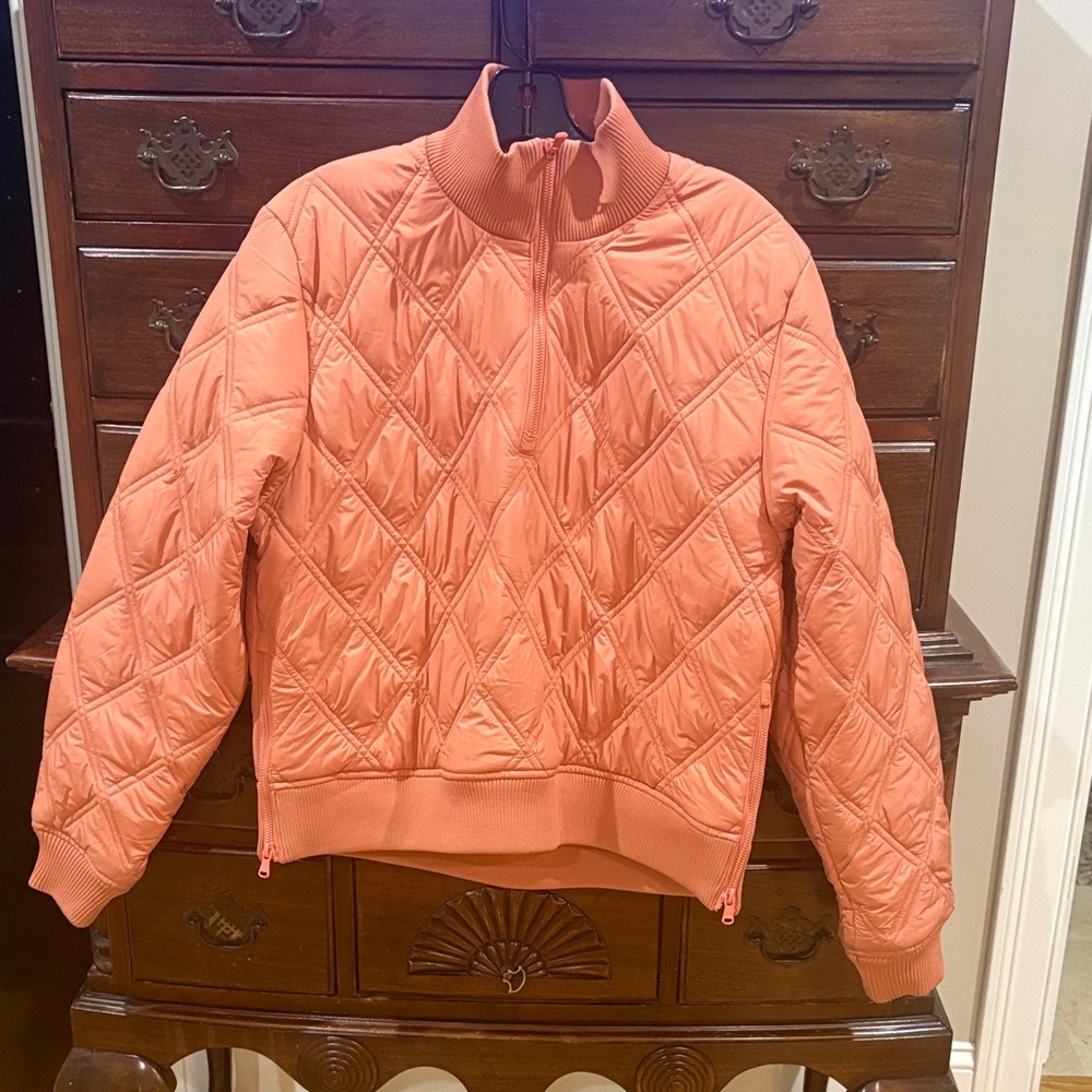 Women's Quilted Puffer Jacket - Coral